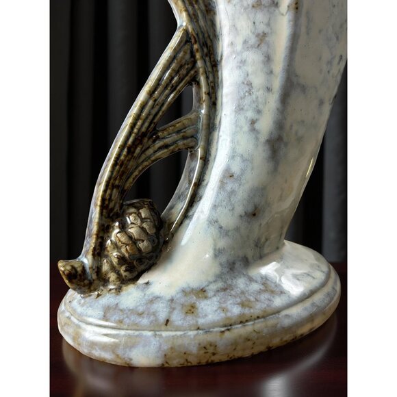 MCM Cornucopia Vase Pinecones Vintage Pottery 8 inches - Picture 4 of 10